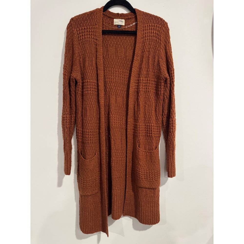 Universal‎ Thread Open Front Cardigan Womens Small Rust Brown Textured Knit